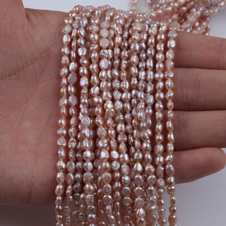 [ลดราคา] สายไข่มุกน้ําจืดธรรมชาติ 4-5 มม. สําหรับทําเครื่องประดับ