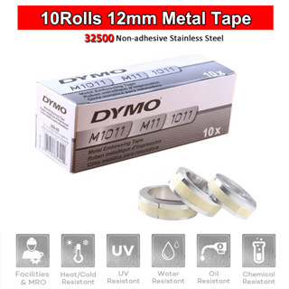 เทปโลหะสเตนเลส ลายนูน 32500 35800 31000 12 มม. 10 ม้วน สําหรับเครื่องพิมพ์ฉลาก DYMO Rhino M1011