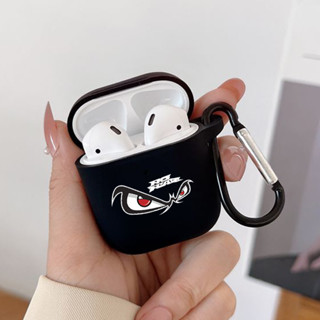 เคสหูฟัง ซิลิโคนนิ่ม แบบใส ลายการ์ตูนตาชั่วร้ายน่ารัก สําหรับ Airpods 2