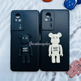 Xiaomi Redmi K60E 6.67 นิ้ว เคสโทรศัพท์ ซิลิโคนนิ่ม เคสป้องกัน พร้อมที่ยึดโทรศัพท์มือถือ หมีโหดร้าย