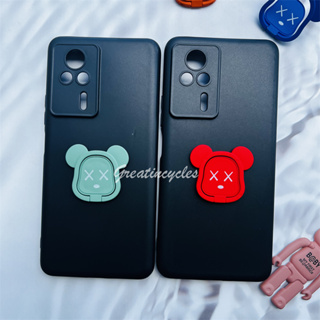 Xiaomi Redmi K60E 6.67 นิ้ว เคสโทรศัพท์ ซิลิโคนนิ่ม เคสป้องกัน พร้อมแหวนยึดโทรศัพท์ หมีโหด แบบพกพา บางเฉียบ