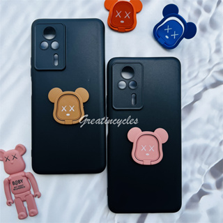 Xiaomi Redmi K60E 6.67 นิ้ว เคสโทรศัพท์ ซิลิโคนนิ่ม เคสป้องกัน พร้อมแหวนขาตั้ง หมีโหดร้าย