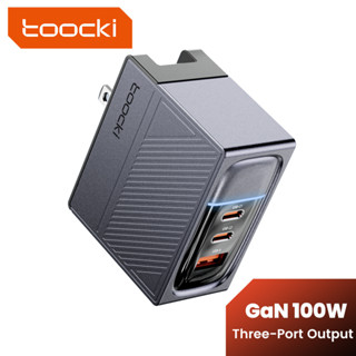 Toocki อะแดปเตอร์ชาร์จเร็ว 100W GaN 4.0 PD3.0 เอาท์พุตสามพอร์ต USB Type C