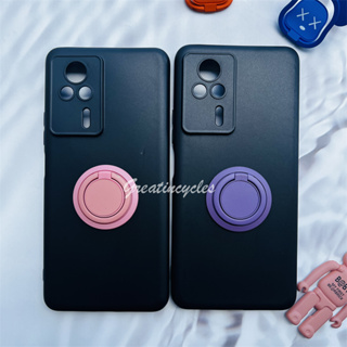 Xiaomi Redmi K60E 6.67 นิ้ว เคสโทรศัพท์ นิ่ม TPU ซิลิโคน สีดํา เคสป้องกัน พร้อมแหวนแม่เหล็ก ที่วางโทรศัพท์ในรถ