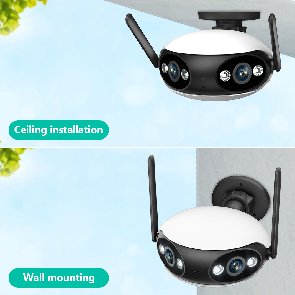 Hamrol 4K 8MP 180 ° Wireless Wide Angle Camera  Waterproof Color Night Vision Mobile CCTV