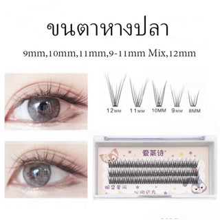 Abonnie Fish Tail Lash ขนตาปลอมมืออาชีพ Fairy Fishtail Beam คละสีแหนบกาวสีดําขนาดเล็กชุดขนตาปลอม Nagaraku ขนตาปลอมขนตาปลอม