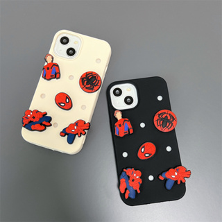 เคสโทรศัพท์ซิลิโคน tpu แบบนิ่ม ลายการ์ตูนสไปเดอร์แมน กันกระแทก สําหรับ iPhone x xr xsmax 11 12 13 14 mini plus pro promax