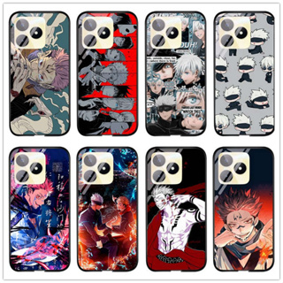 เคสโทรศัพท์มือถือกระจกนิรภัย แบบแข็ง กันกระแทก ลายการ์ตูนอนิเมะ Jujutsu Kaisen Yuji Itadori Gojo Satoru สําหรับ oppo Realme C53 oppo A17 DIY