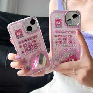 เคสโทรศัพท์มือถือ tpu นิ่ม ลายหมีสตรอเบอร์รี่น่ารัก สําหรับ iPhone 12pro 13pro 14 14promax 14pro 13promax 11