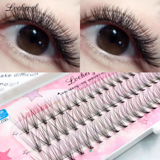 Lvcheryl 10D ขนตาปลอมพร้อมกาวแหนบ 60 ชิ้น 1 กล่อง Soft Eyelash Extension สำหรับแต่งหน้า