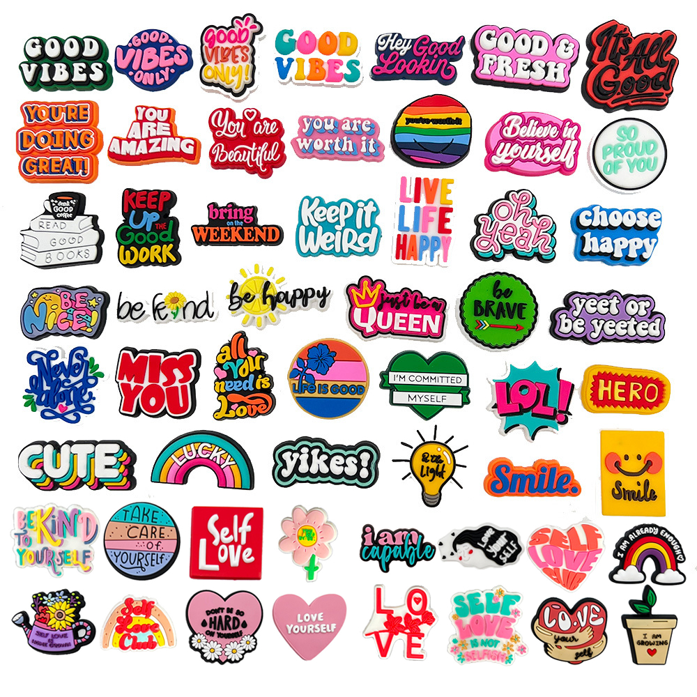 Jibbitz ตัวติดรองเท้า Crocs ลายการ์ตูนตัวอักษร love inspiring น่ารัก ของขวัญสําหรับเด็ก 1 ชิ้น