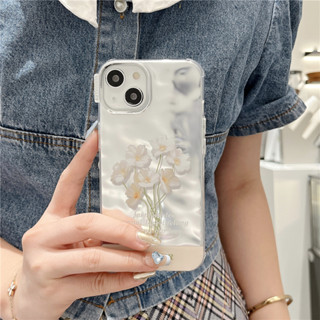 เคสโทรศัพท์มือถือ TPU แบบนิ่ม ลายดอกไม้ สีขาว สําหรับ iPhone 11 12 13 14 Plus PRO MAX iPhone14 iPhone14Pro