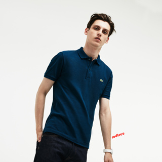 Lacoste เสื้อโปโลสําหรับผู้ชายผ้าฝ้ายสํานักงานแขนสั้น XXXL