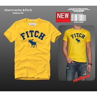 เสื้อยืดแขนสั้น ปักลาย Abercrombie &amp; Fitch สําหรับผู้ชาย