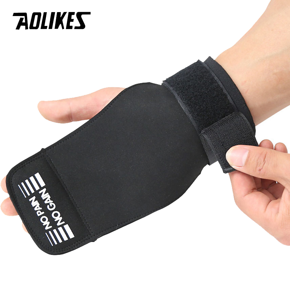 Aolikes สายรัดข้อมือไมโครไฟเบอร์ กันลื่น สําหรับออกกําลังกาย ยกน้ําหนัก 1 คู่