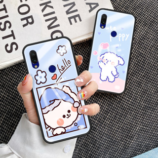 เคสโทรศัพท์มือถือกระจกนิรภัย TPU แบบนิ่ม ขอบแข็ง กันกระแทก สําหรับ Redmi 7 Redmi 7 เคส