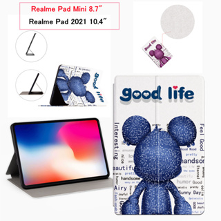 For OPPO Realme Pad Mini 8.7" / Realme Pad 2021 10.4" Fashion Tablet Case Cute Cartoon Series Anime Pattern Flip Stand Casing PU Leather