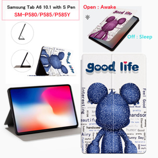 Cute Music Doll Pattern Sweat Proof Case For Samsung Galaxy Galaxy Tab A (2016, 10.1, Wi-Fi) With S Pen (SM-P580/P585/P585Y) High Quality PU Leather Shell Tablet Case Flip Stand