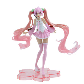 ใหม่ โมเดลฟิกเกอร์ อนิเมะ Hatsune Miku Miku Kawaii สีชมพู สําหรับตกแต่งเค้ก เก็บสะสม 19 ซม.