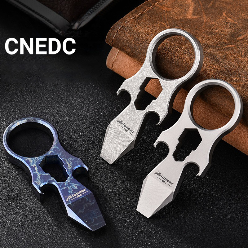 CNEDC Titanium Alloy EDC Small Tool Multi-function Crowbar Outdoor Camping Emergency Bottle Opener H