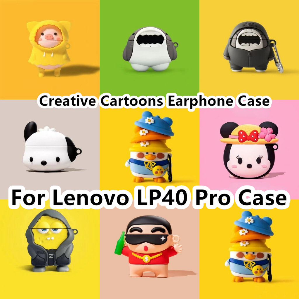 【จัดส่งรวดเร็ว】For Lenovo LP40 Pro Case เคสหูฟัง แบบนิ่ม ลายการ์ตูนลูกสุนัข และไดโนเสาร์น้อย สําหรับ