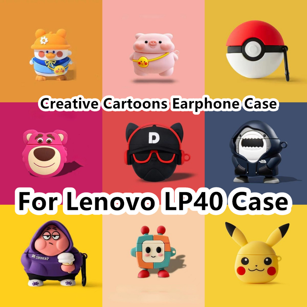 【จัดส่งรวดเร็ว】For Lenovo LP40 Case เคสหูฟัง แบบนิ่ม ลายการ์ตูนลูกสุนัข และไดโนเสาร์น้อย สําหรับ Len