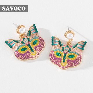 Savoco ต่างหูแฟชั่น จี้รูปสุนัขจิ้งจอก เครื่องประดับ สําหรับผู้หญิง SE116