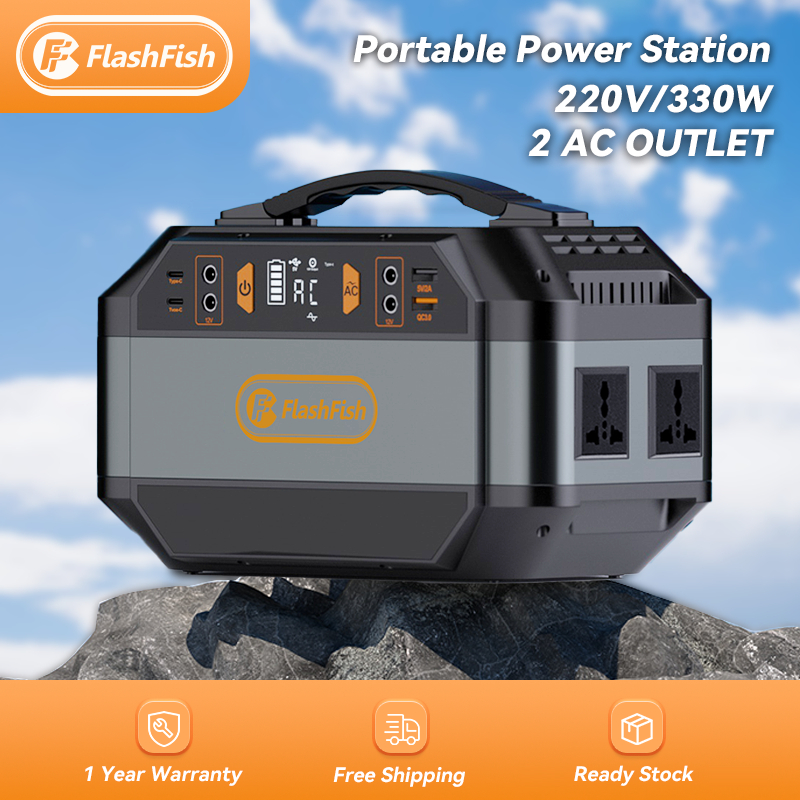 330W 299Wh | Flashfish P56 Power box Camping Portable Power Station กล่อง Powerbank แบตสํารอง เครื่องกําเนิดไฟฟ้า