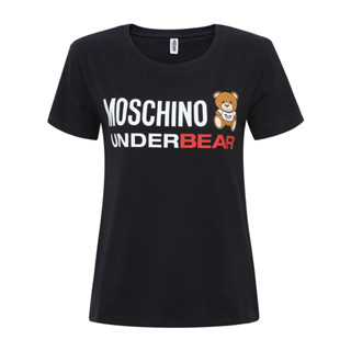 Moschino ใหม่ เสื้อยืดลําลอง แขนสั้น พิมพ์ลายตัวอักษร สําหรับผู้ชาย และผู้หญิง