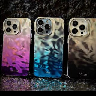 【Gradual solid pleats hard case】เคส compatible for iPhone 11 12 13 14 pro max case