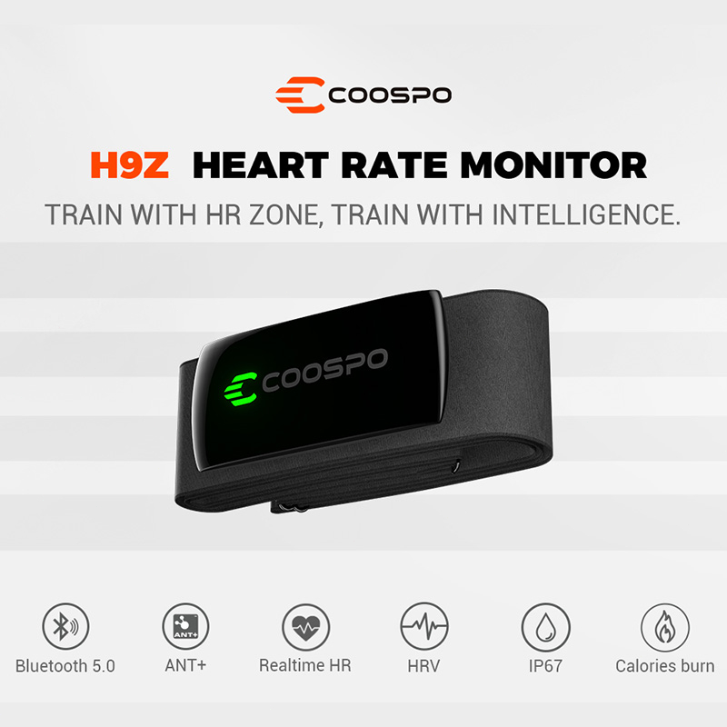 Coospo H9Z สายรัดหน้าอก วัดอัตราการเต้นของหัวใจ ANT+ บลูทูธ IP67 เซนเซอร์วัดอัตราการเต้นของหัวใจ สํา