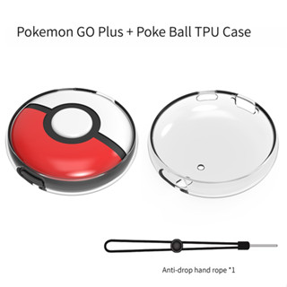 เคส TPU แบบครึ่งแพ็ค ลายโปเกม่อน และเชือกคล้องมือ กันตก สําหรับ Pokémon GO Plus+