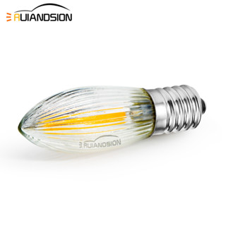 Ruiandsion 0.1-0.5W E10 หลอดไฟ LED 14-55V วอร์มไวท์ ทรงเทียน สําหรับโคมไฟระย้า จี้ไฟกลางคืน ตู้แช่แข็ง