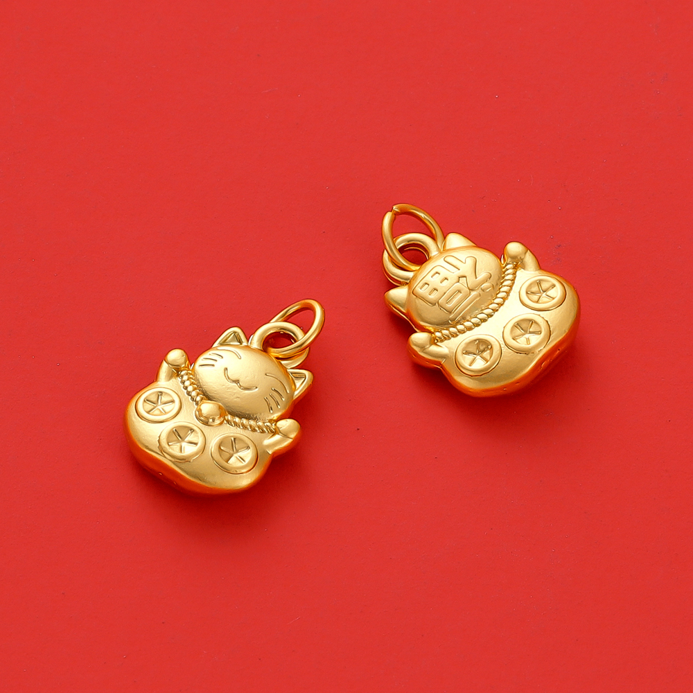 St.kunkka 10 ชิ้นจี้แมวนำโชคสี-รักษาจี้ทองแท้สำหรับทำสร้อยคอเครื่องประดับ DIY เป็นของขวัญสำหรับคู่รัก