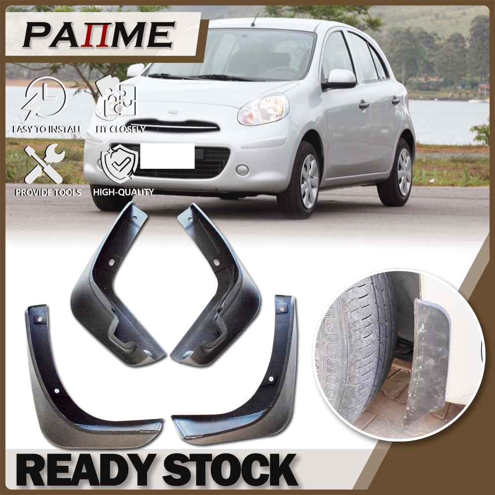 รถ MudFlaps สําหรับ Nissan March K3 Micra 2010-2015 Mud Flap Mudguards Fender YC101048