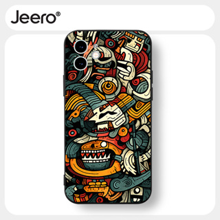 Jeero เคสไอโฟน เคสซิลิโคนนุ่มกันกระแทกน่ารักตลก เคสโทรศัพท์ สีดำ Compatible for iPhone 15 14 13 12 11 Pro Max SE 2020 X XR XS 8 7 6 6S Plus พลัส HFF3385