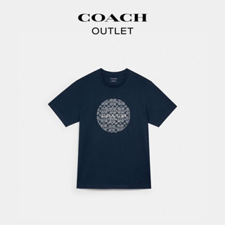 เสื้อยืดแขนสั้นลําลอง ผ้าฝ้าย คอกลม พิมพ์ลายโลโก้ COACHI ขนาดใหญ่ คุณภาพสูง แฟชั่นคู่รัก พร้อมป้ายแขวน