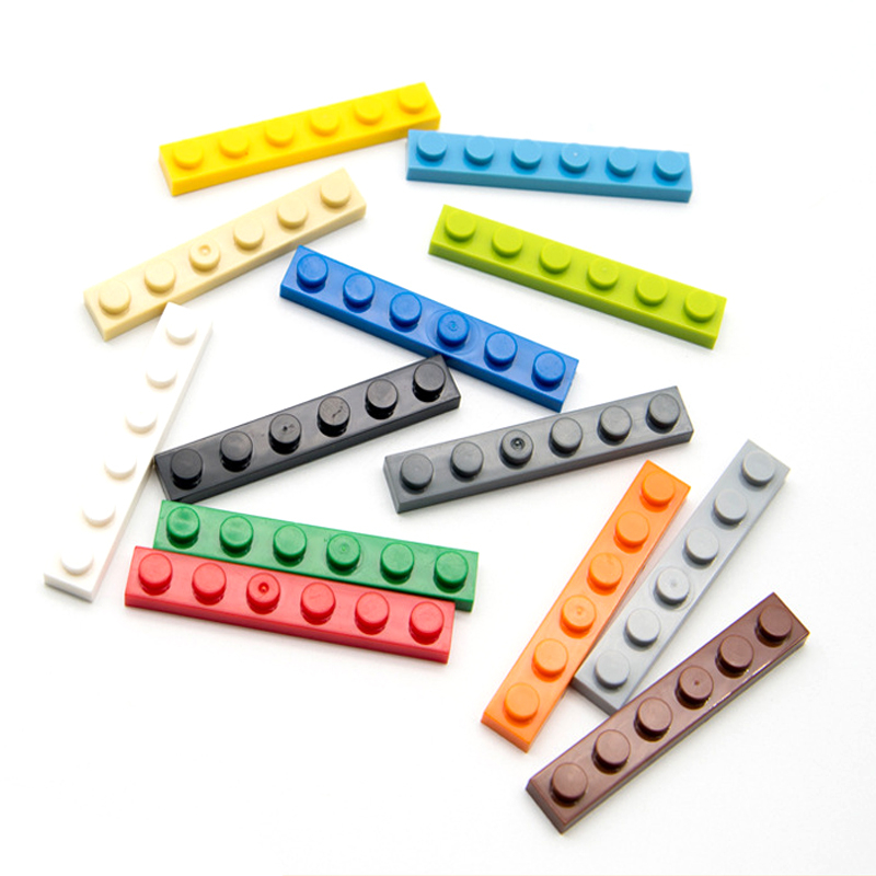 บล็อกตัวต่อ รูปอิฐ 3666 จุด แบบบาง ของเล่นเสริมการเรียนรู้เด็ก DIY 1x6 จุด