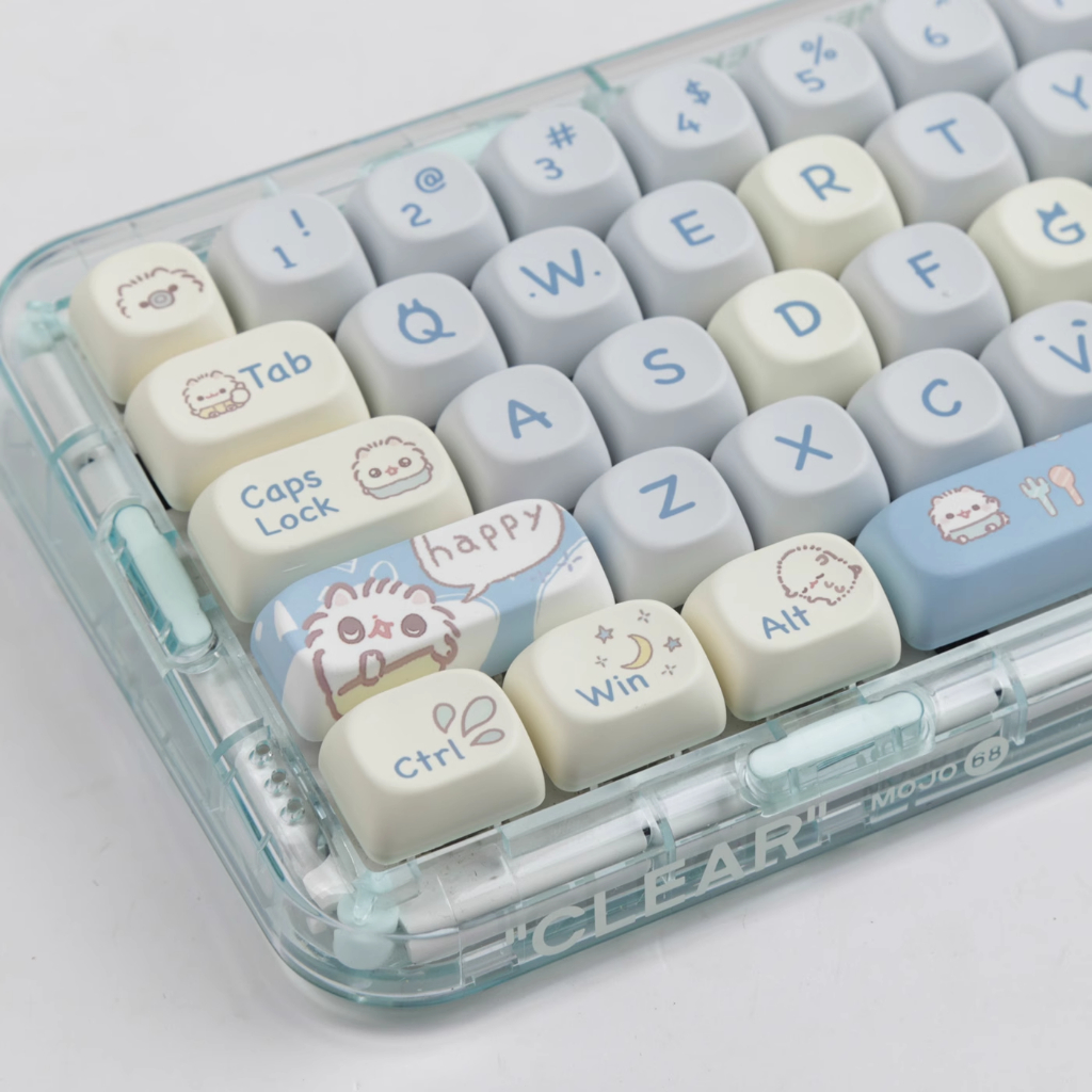SANRIO Pbt ปุ่มกดคีย์บอร์ด ลายสุนัข แมวน่ารัก MOA น่ารัก แนวเรโทร สําหรับ rk68 98 84 100 104 108 7u