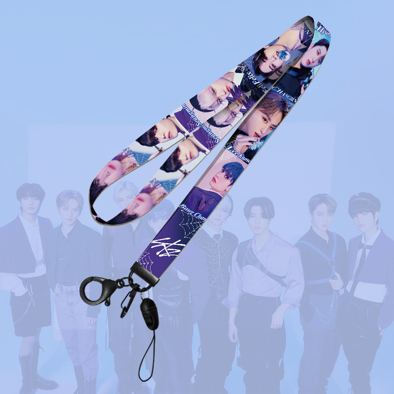 สายคล้องคอเชือกคล้องคอ ลาย Kpop Aespa Astro Stray Kids Enhypen Blackpink สําหรับห้อยโทรศัพท์มือถือ