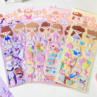 Kawaii สติกเกอร์เลเซอร์ ลายการ์ตูน 3D สําหรับติดตกแต่ง