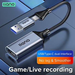 Llano การ์ดจับภาพวิดีโอ HDMI เป็น USB 1080P อุปกรณ์บันทึกการ์ดเกม สําหรับเล่นเกม สอนการประชุม ออกอากาศ