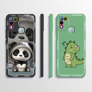 เคสโทรศัพท์มือถือ TPU นิ่ม ขอบตรง ลายการ์ตูนไดโนเสาร์ สําหรับ Infinix hot 10 play hot 11 play x688b x688c