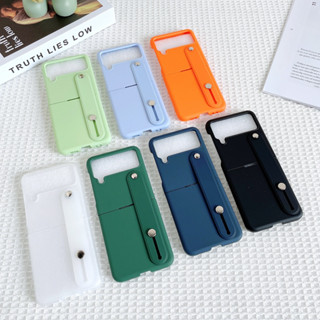 เคสโทรศัพท์ซิลิโคน กันกระแทก พร้อมแหวนขาตั้ง สําหรับ Samsung Galaxy Z Flip 3 4