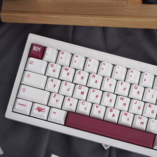 Gmk ปุ่มกดคีย์บอร์ด PBT DYE 142 คีย์ ลายเชอร์รี่ สีขาว 61/64