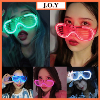 J.o.y แว่นตากันแดด มีไฟ Led กรอบเรืองแสง พลาสติก สําหรับเด็ก ผู้ใหญ่ งานปาร์ตี้ งานอีเวนท์ #244