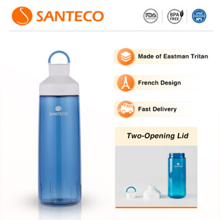 SANTECO 32oz ขวดเครื่องดื่ม Tritan, เก็บความเย็น, สําหรับโรงยิมกีฬากลางแจ้ง, ป้องกันการรั่วซึม, ปลอดสาร BPA 710ml 960ml