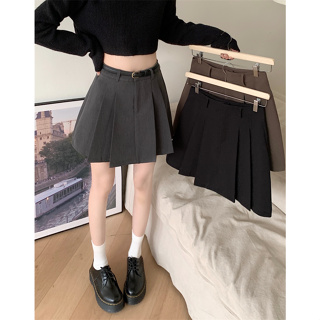 Korean retro pleated skirt for women with a high waist A-line for slimming and anti fading, versatile short skirt
