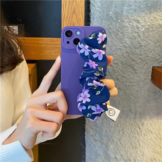 เคสโทรศัพท์มือถือ ลายดอกไม้ พร้อมสายคล้องมือ สําหรับ iPhone 7 8plus x xr xsmax 11 pro max 12 12pro 12promax 13 13promax 14 14plus 14promax