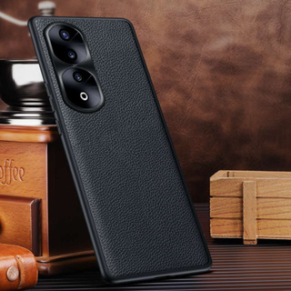 เคสโทรศัพท์มือถือ หนังวัวแท้ ป้องกันเลนส์กล้อง หรูหรา สําหรับ Honor 90 Pro